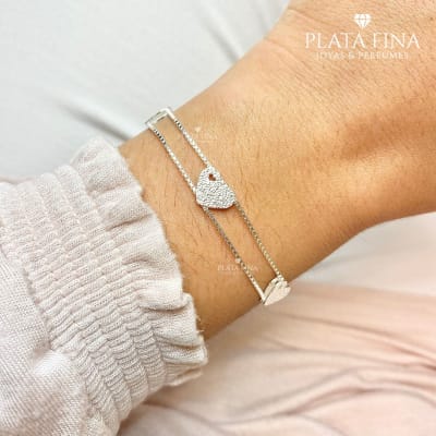 Pulsera Corazones Satinados2
