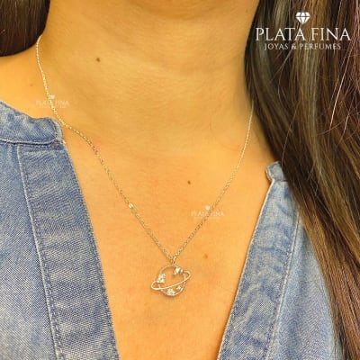 Collar Plata Saturno1