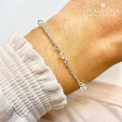 Pulsera Plata Cristales1