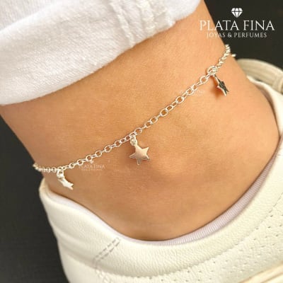 Tobillera Plata Estrellas1