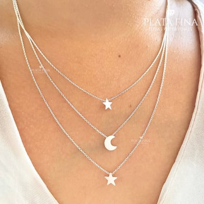 Collar Triple Estrella y Luna1