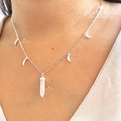 Collar Cuarzo y Luna1