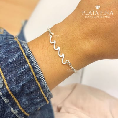 Pulsera Plata Olas2
