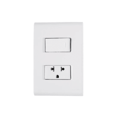 INTERRUPTOR UNIPOLAR+TOMA 2P+T UNIV