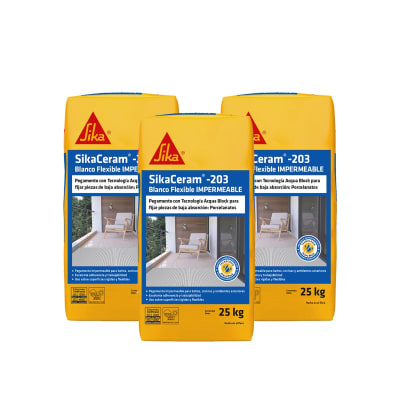 3 UND SIKACERAM 203 BLANC. FLEX. X 25KG