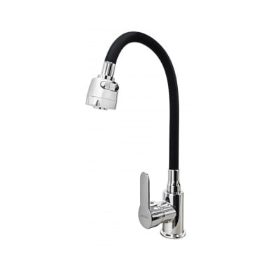 MEZCLADORA MONOCOMANDO DE LAVADERO PICO FLEXIBLE NEGRO DYNAMIC