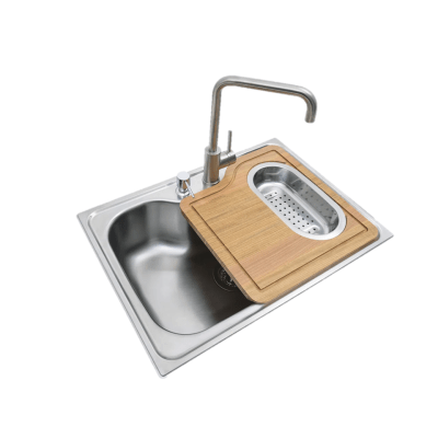 FREGADERO MORGANA INOXIDABLE 69X49 GRIFO+ACCESORIOS