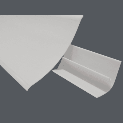 ZOCALO SANITARIO BLANCO CON RIEL DE ANCLAJE 10CM X 2MT