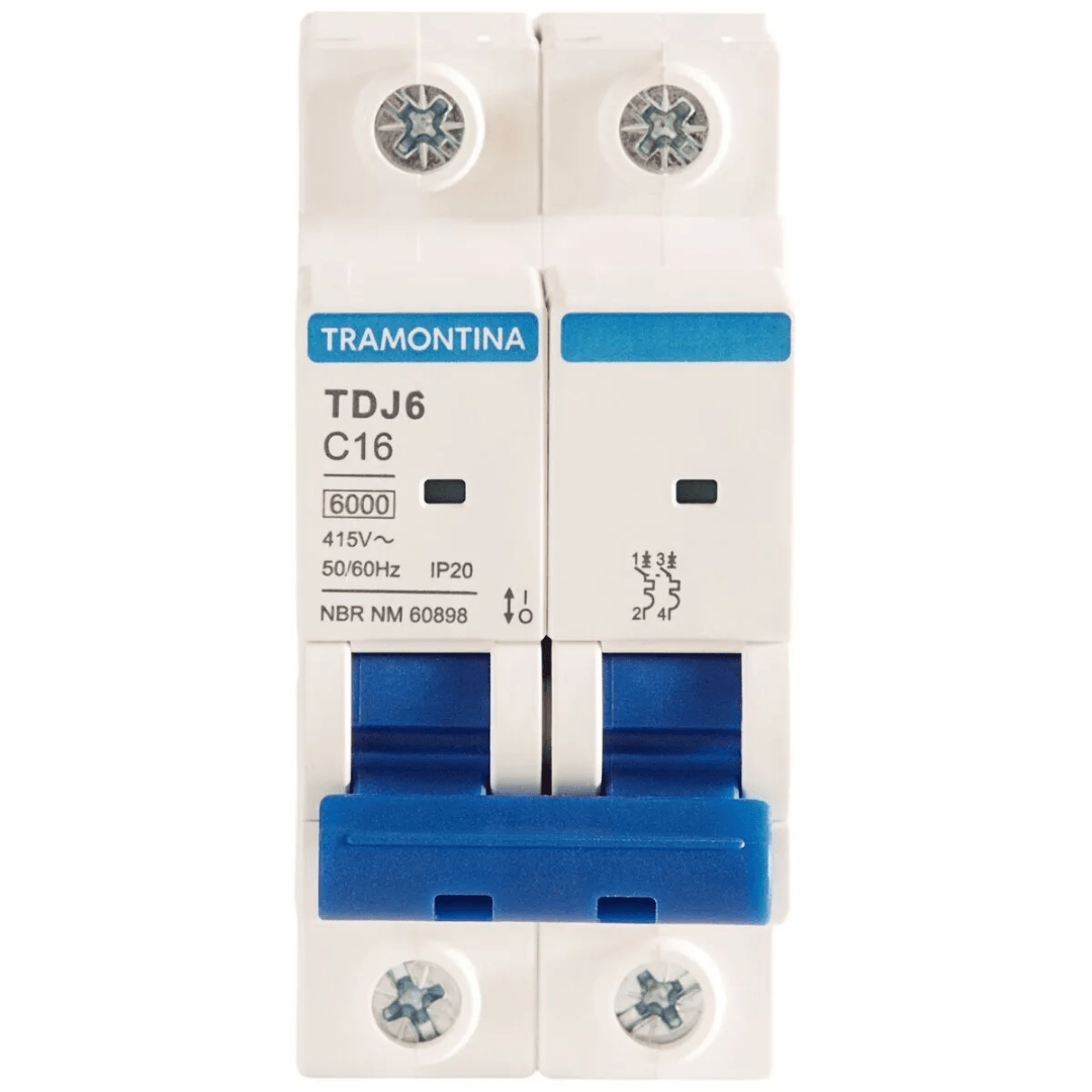 TERMOMAGNETICO TDJ6-2C16 2P 16A 6KA2