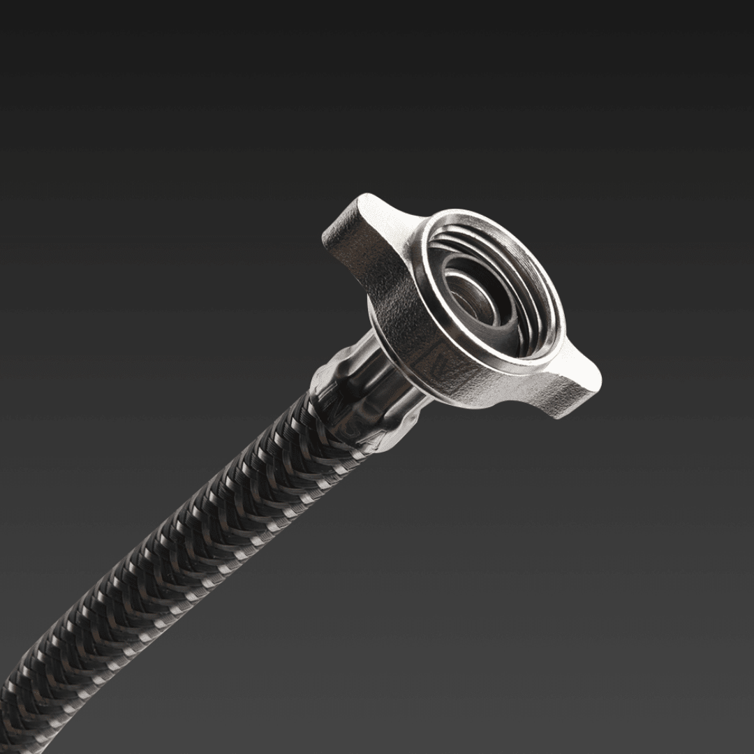 TUBO DE ABASTO PARA INODORO ACERO INOX Y NYLON 1/2