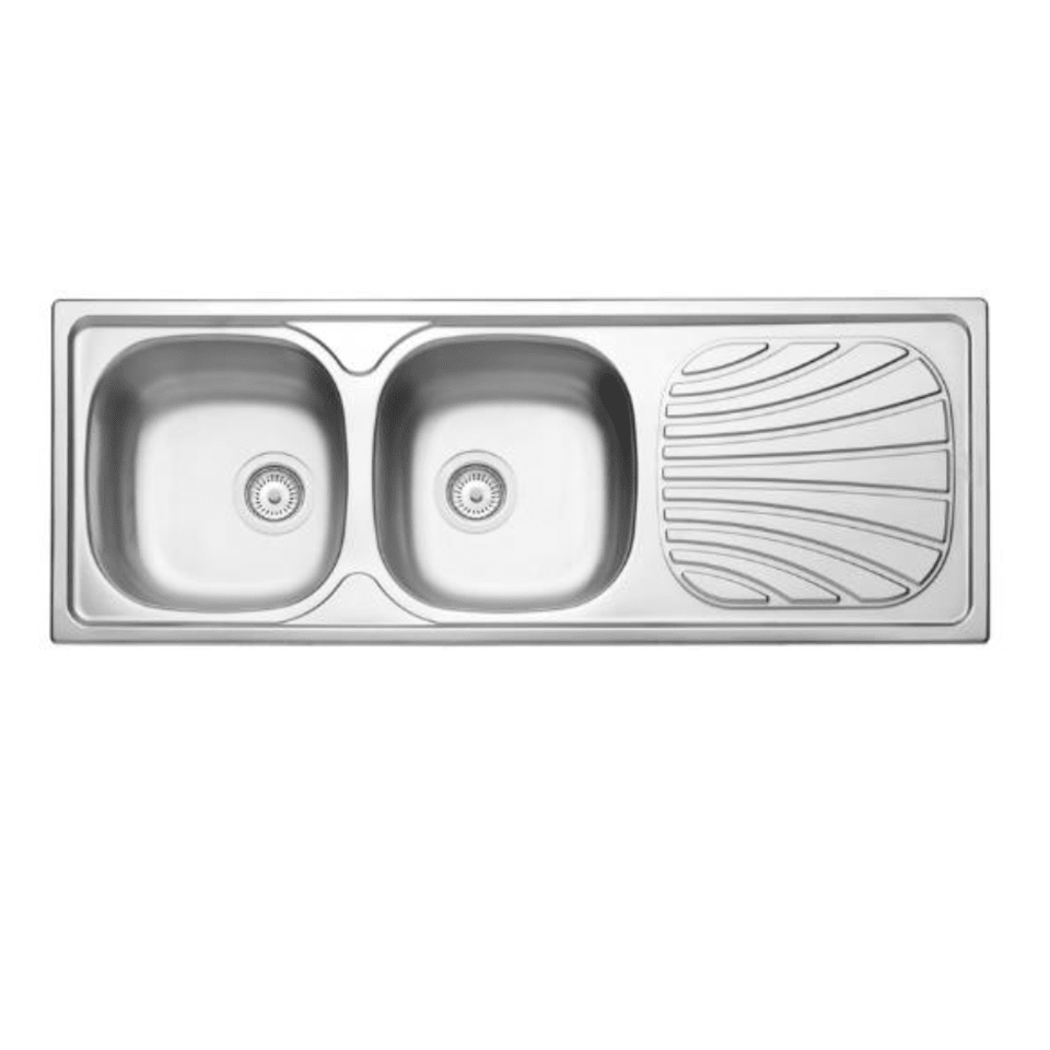 FREGADERO ACERO INOX PP 123X43 2CH SP1