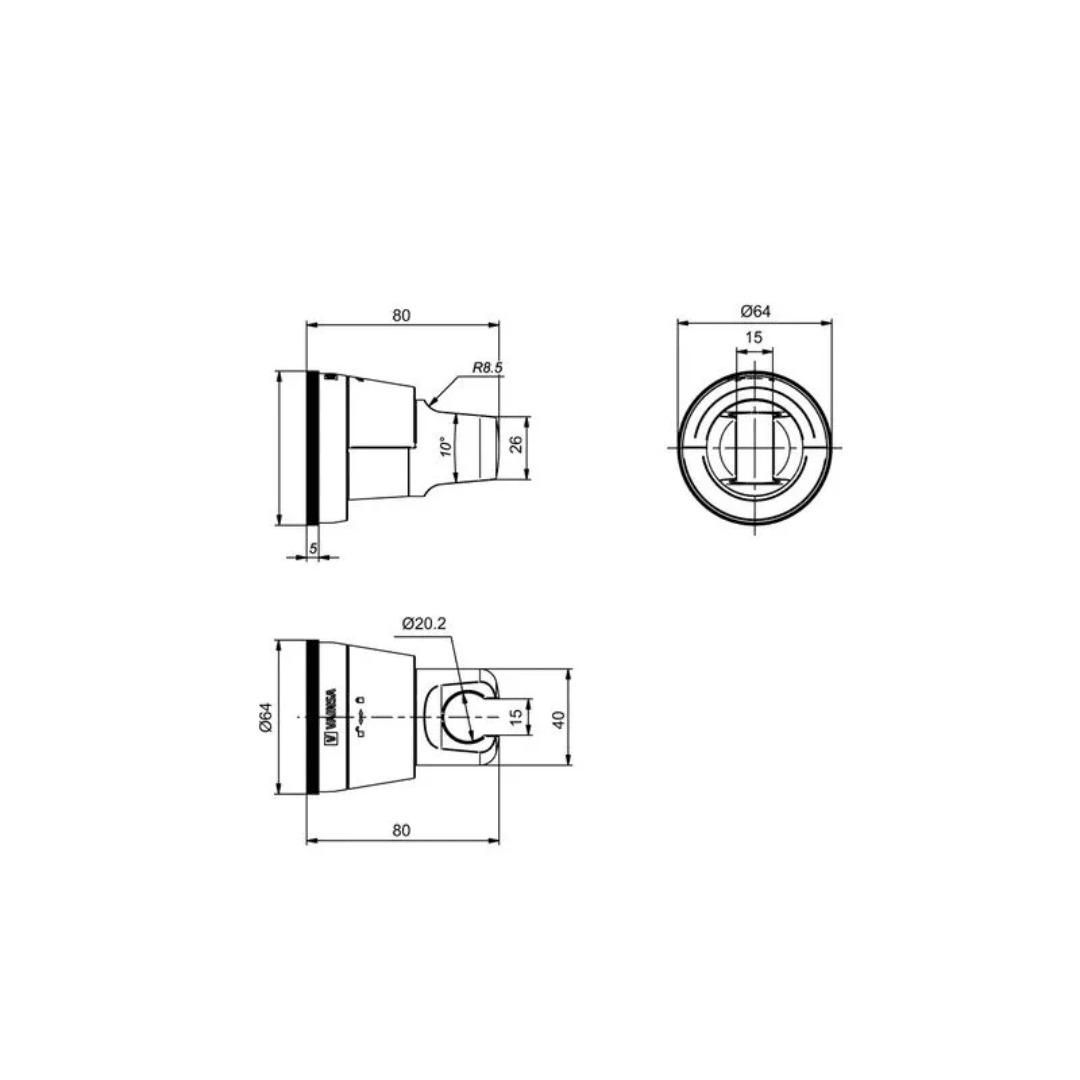 SOPORTE CON VENTOSA PARA DUCHA BIDET CRO. VAINSA2
