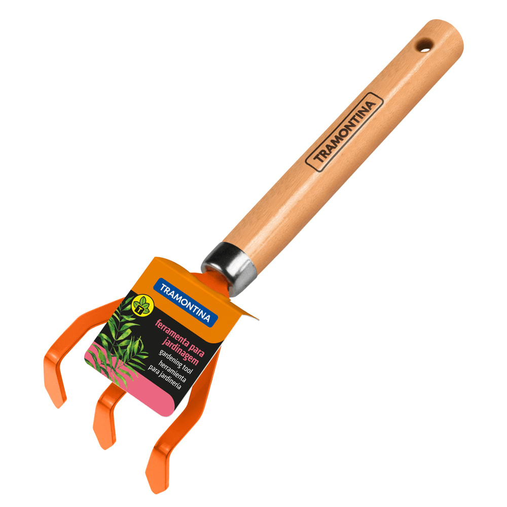 RASTRILLO 3 DIENTES, MANGO DE MADERA2