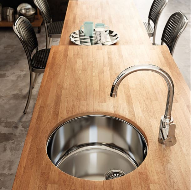 CUBETA ACERO REDONDA SOBREPONER 35CM X 35CM X 16.5CM2