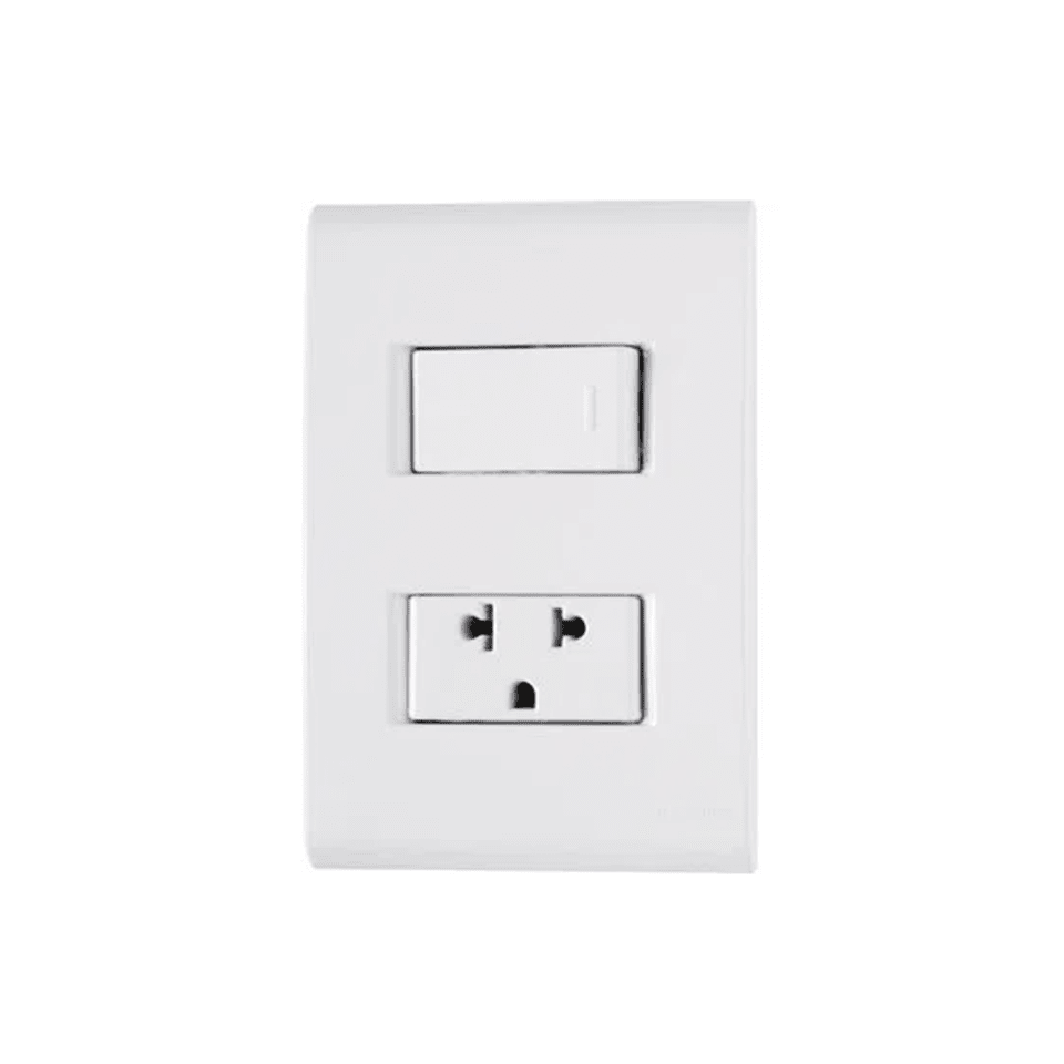 INTERRUPTOR UNIPOLAR+TOMA 2P+T UNIV1