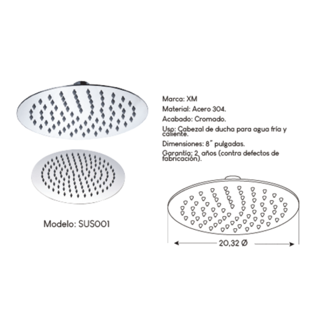 DUCHA ESP ACERO REDONDA (8