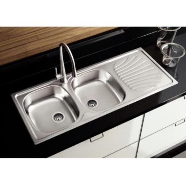 LAVADERO DE ACERO INOX PP 116X50X15 2C SP2