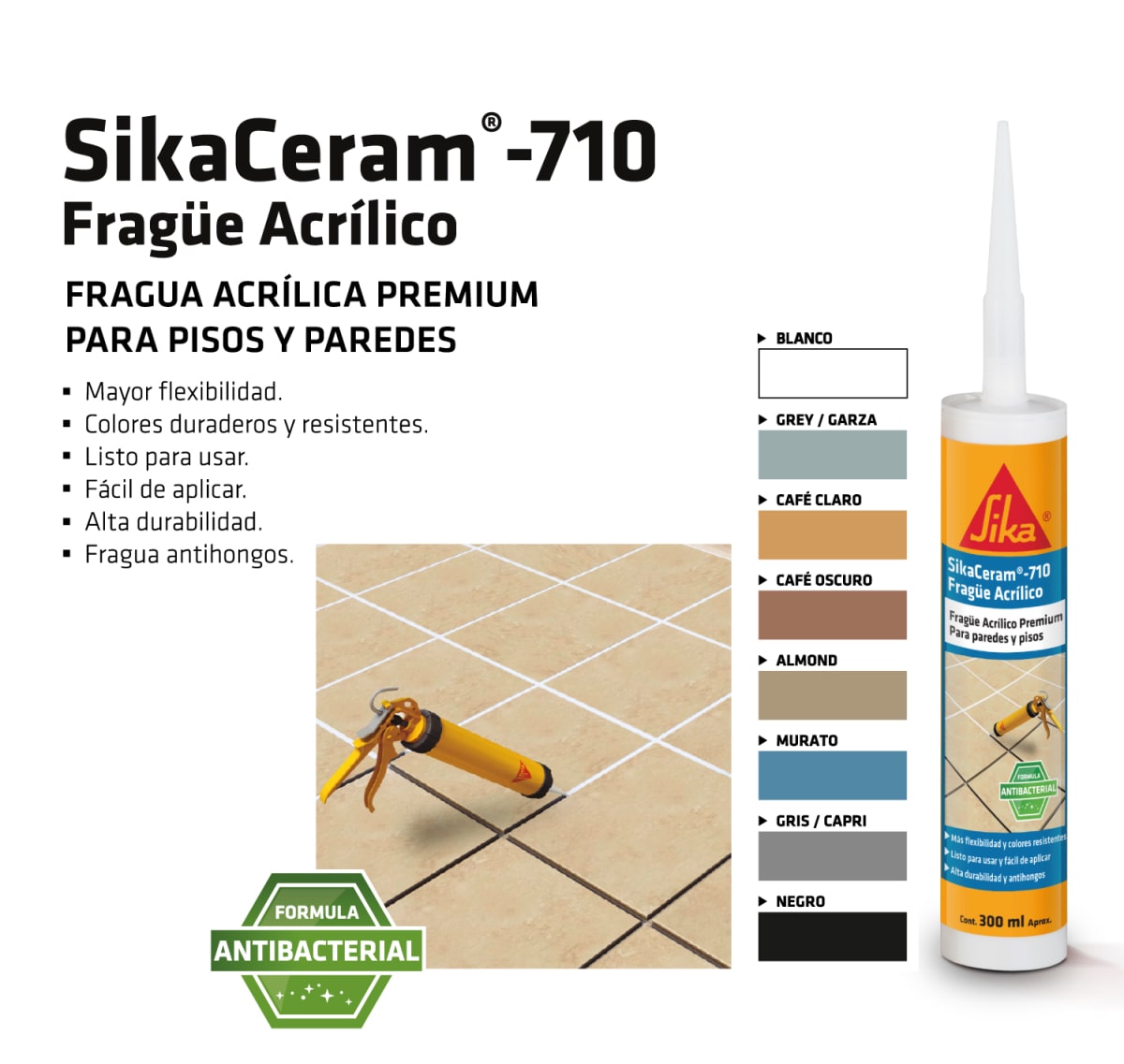 SIKACERAM 710 FRAGUE ACRÍLICA X 300ML3