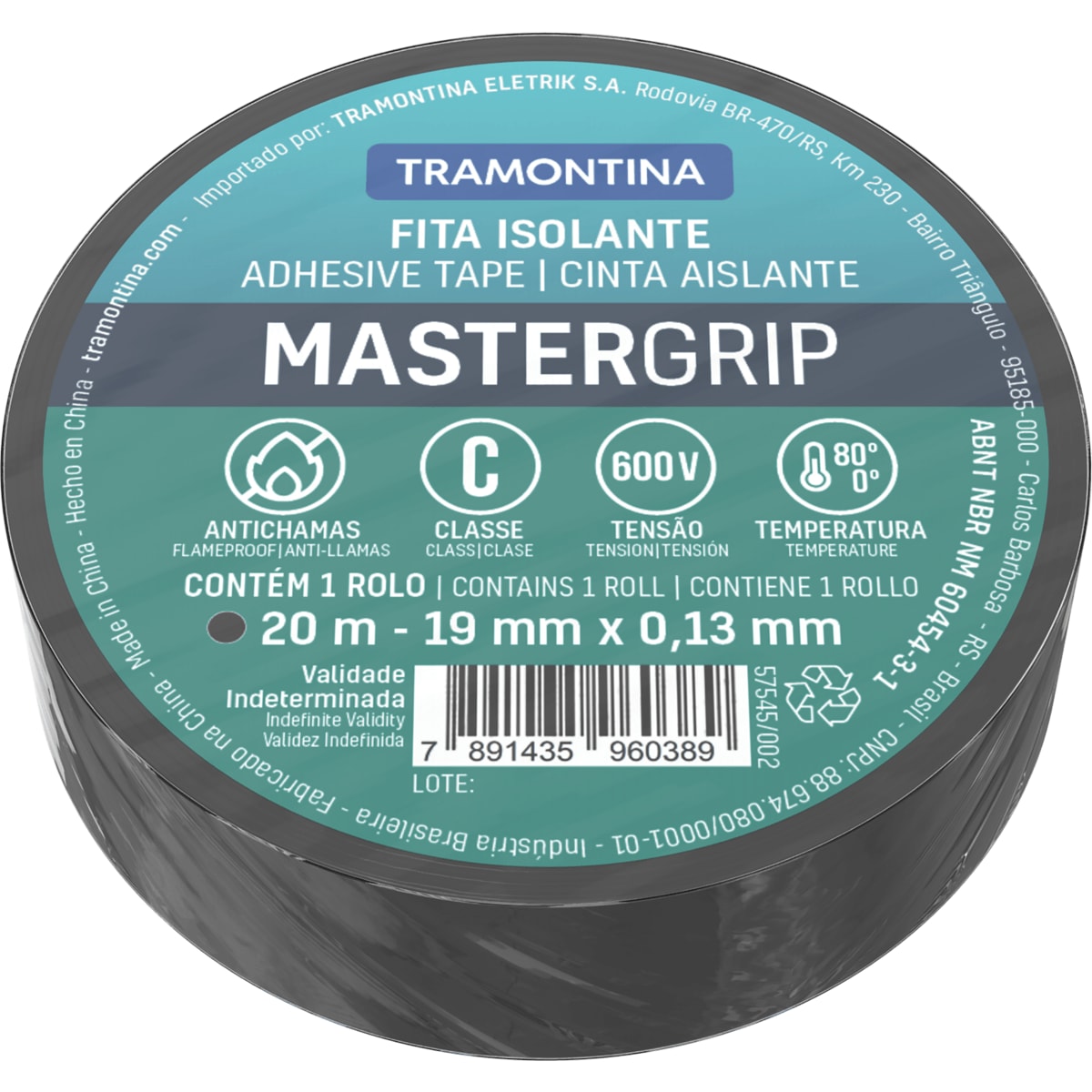 CINTA AISLANTE 20M- 0.13X19MM NEGRO1