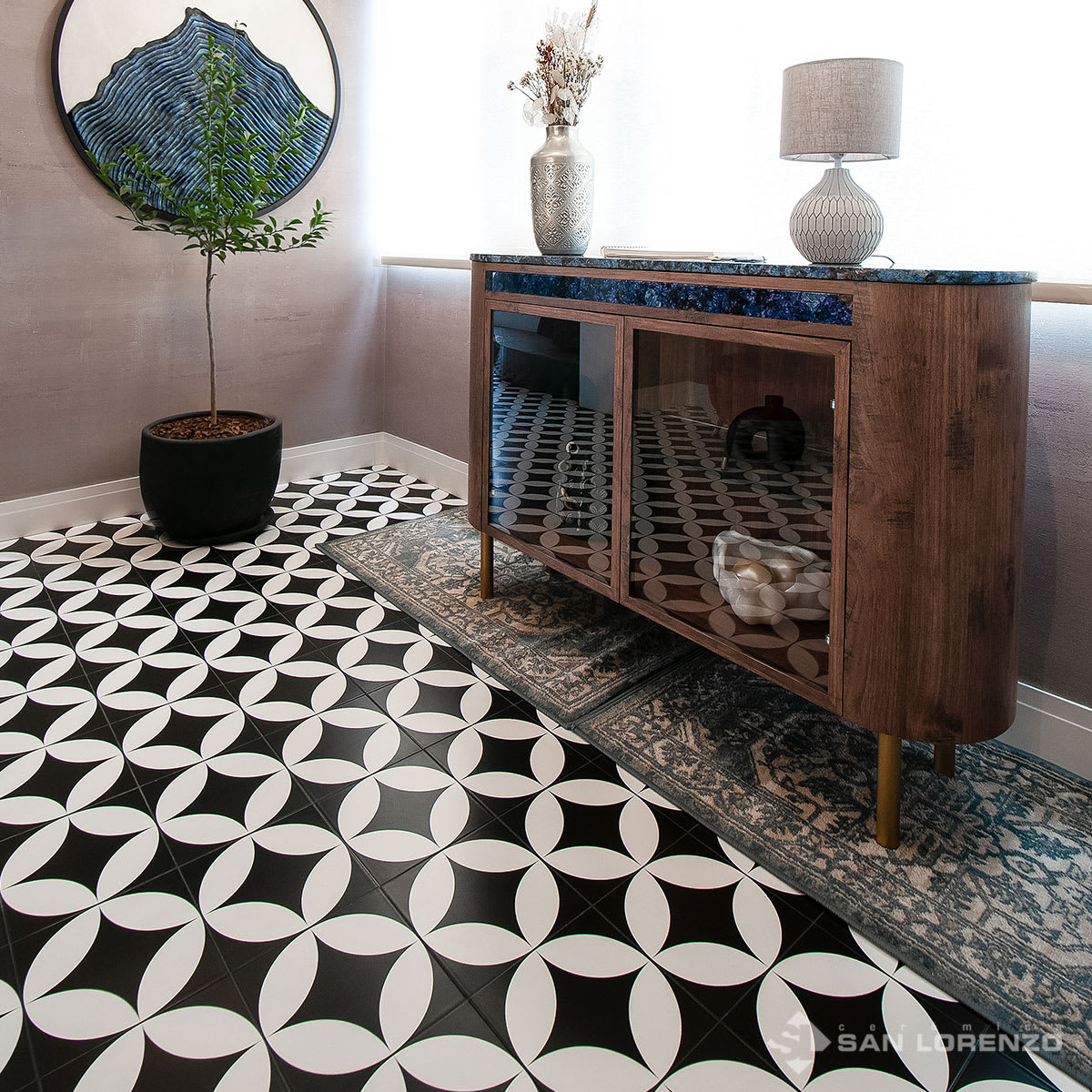 DECO CARDINALE NEGRO 21.6X21.63