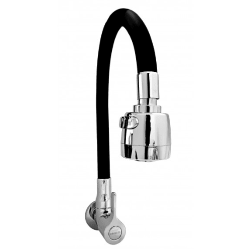 LLAVE PARA LAVADERO CROMADA PICO FLEXIBLE NEGRA BRIKKEL WAVE3