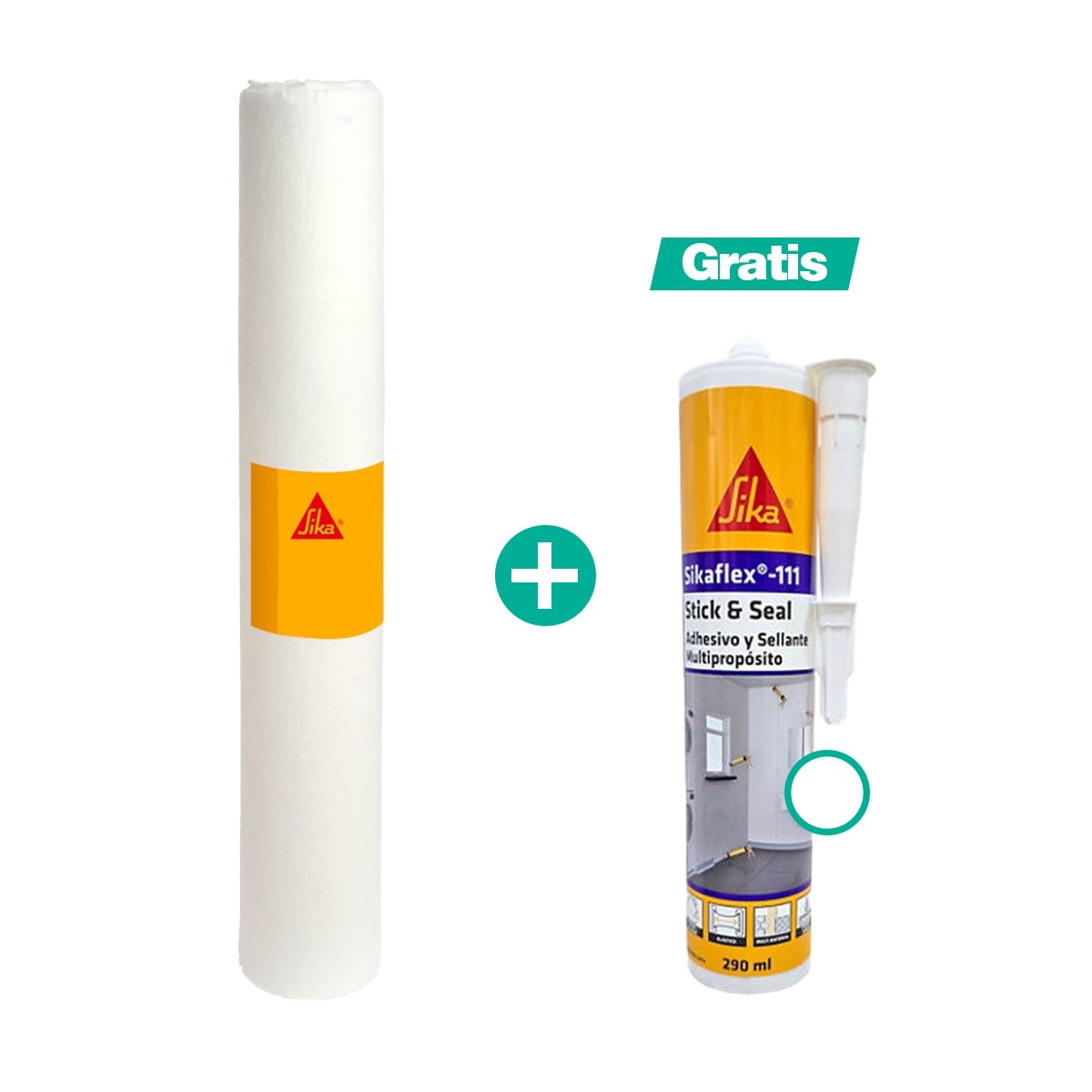 SIKALASTIC FLEECE - 120 (1M X 50M) + SIKAFLEX 111 STICK SEAL BLANCO 290ML1