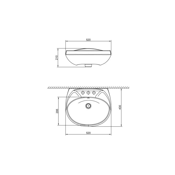 LAVATORIO NUEV CANCUN BONE CON REBOSE CR2