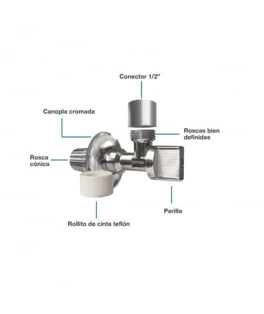 LLAVE ANGULAR 1/2'' M-H2