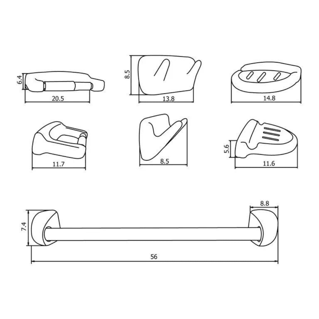 ITALGRIF ACCES LOZA 4 PZS BLANCO BARRA 45CM2