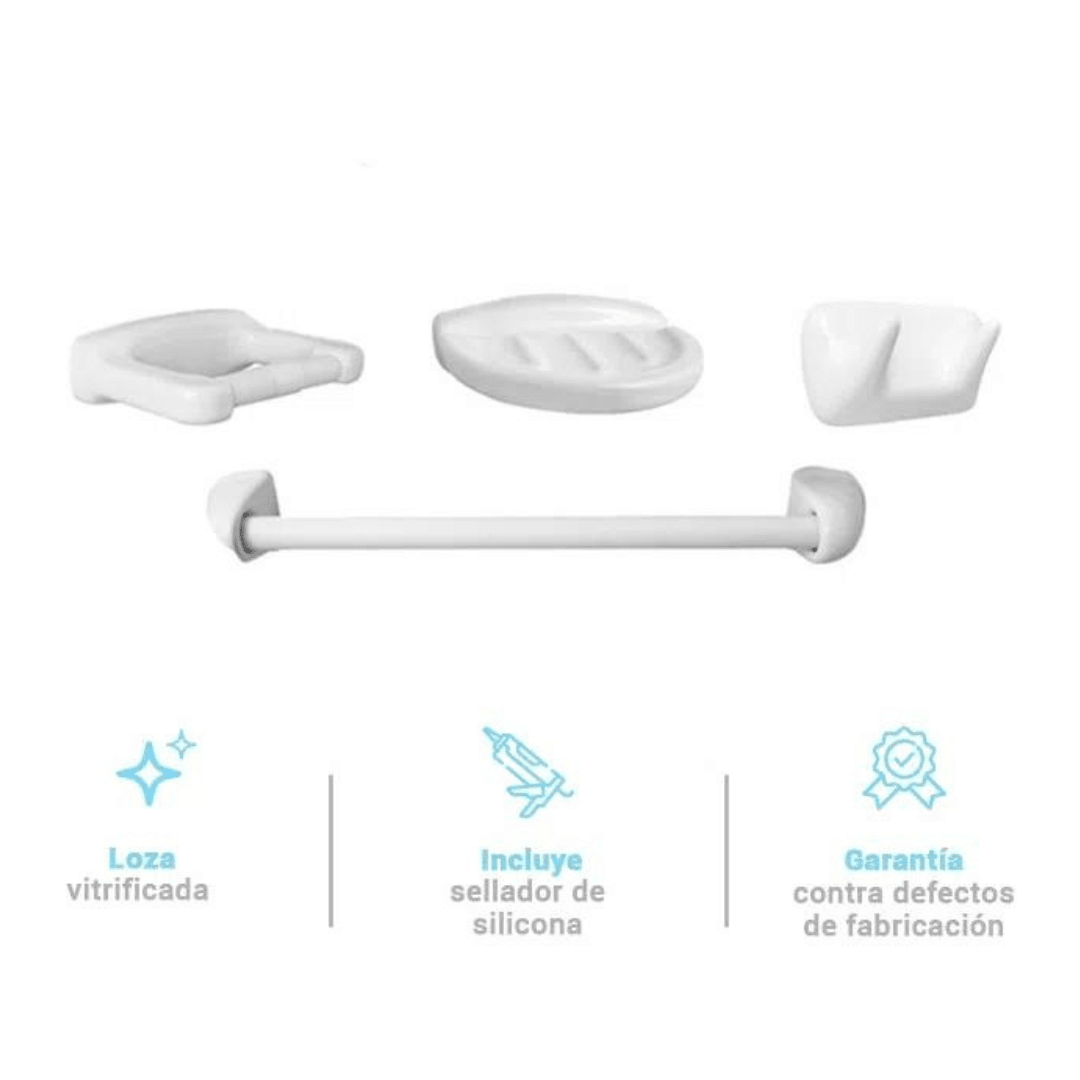 ITALGRIF ACCES LOZA 4 PZS BLANCO BARRA 45CM1