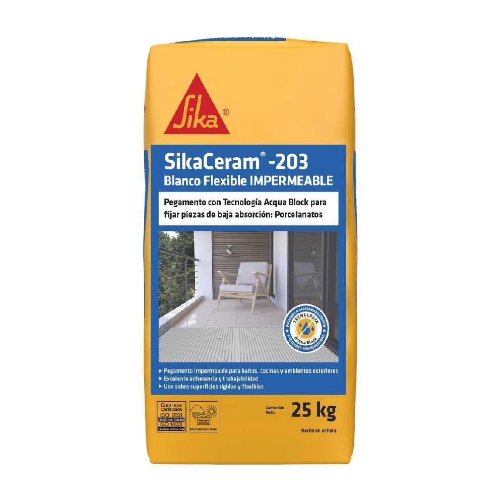SIKACERAM-203 BLANCO FLEXIBLE IMPERMEABLE x 25 kg1