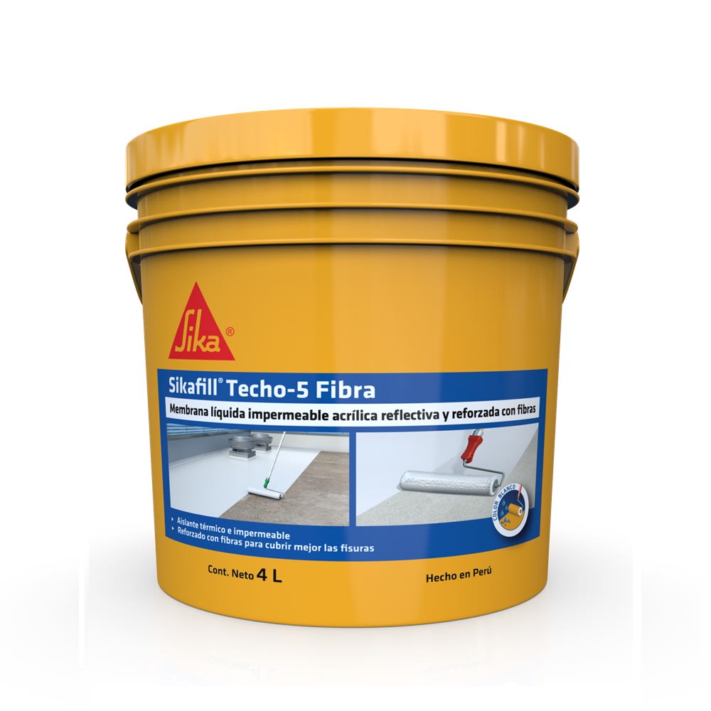 SIKAFILL TECHO- 5 FIBRA BLANCO X 4L1