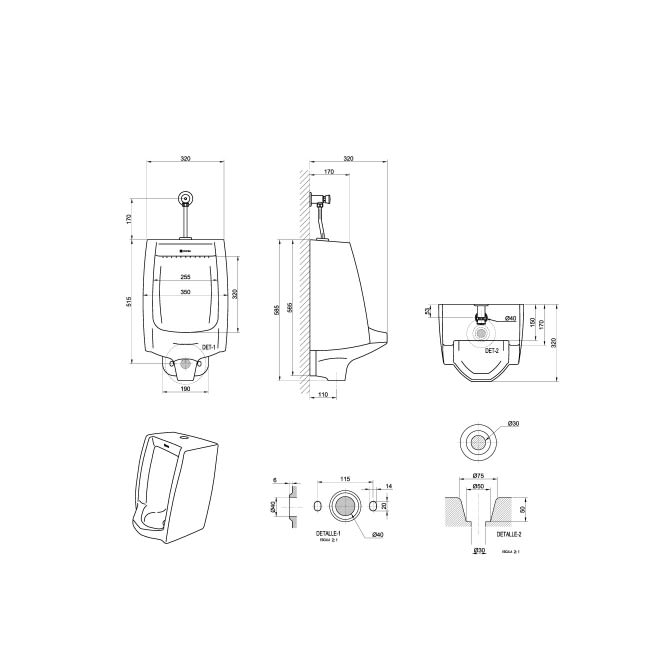 VAINSA URINARIO NIZA C/LLV URINARIO BL2