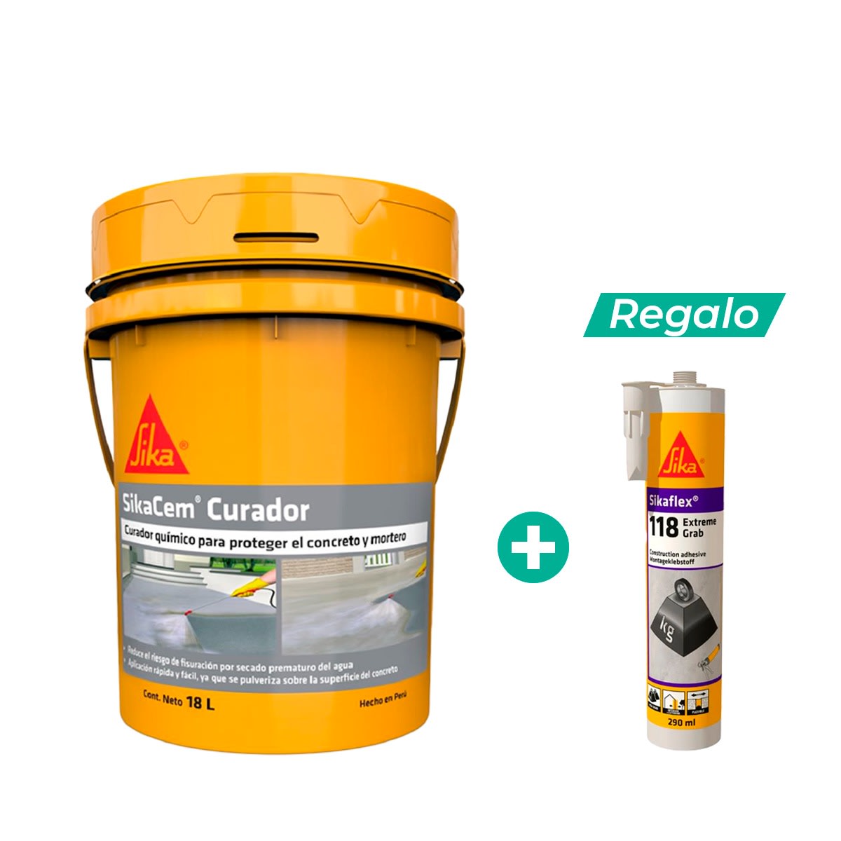 SIKACEM CURADOR X 18L + 1 SIKAFLEX 118 X 290ML1