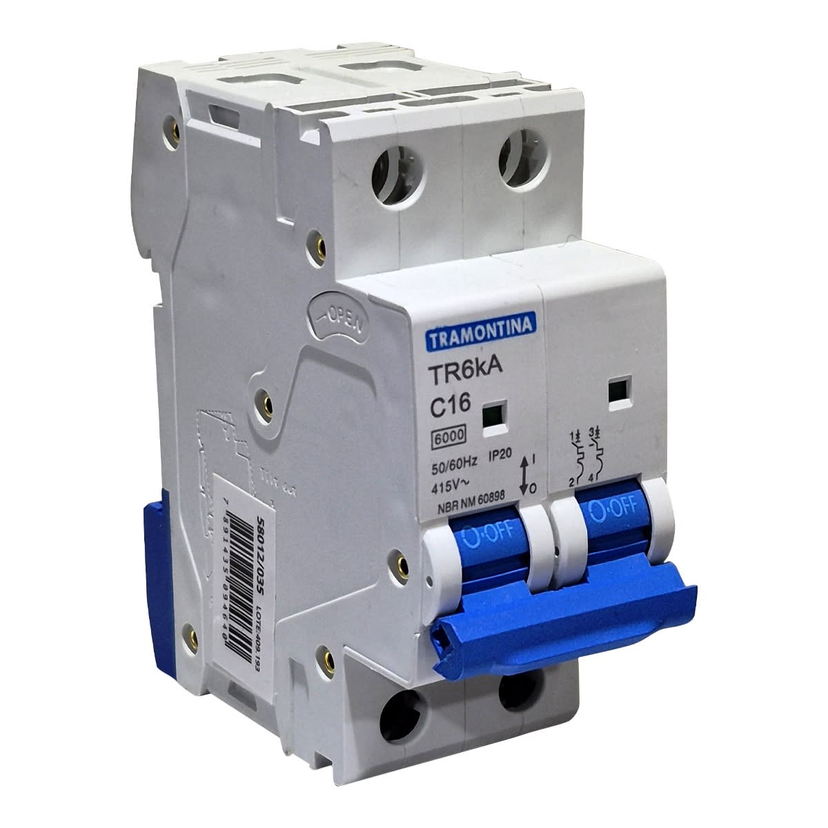 TERMOMAGNETICO TR6KA 2P 16A CUERVA C1