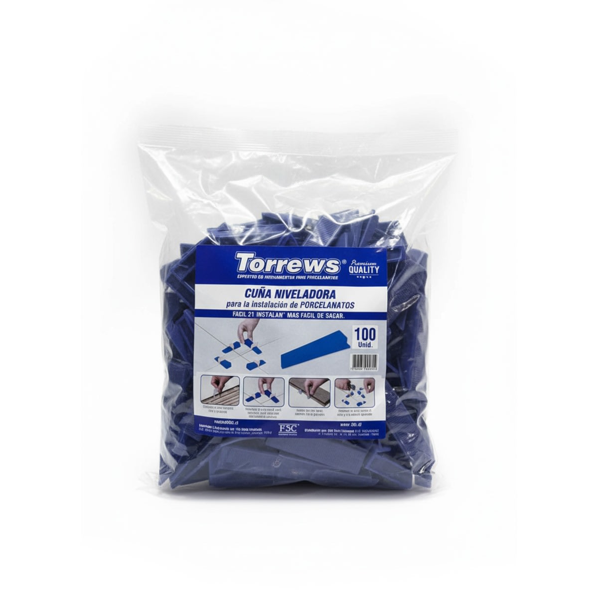 CUÑA PARA PORCELANATO 100 UND1