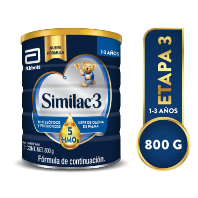 SIMILAC 3 MEZCLA DE 5 HMO (1 -3 AÑOS) LATA X 800G.