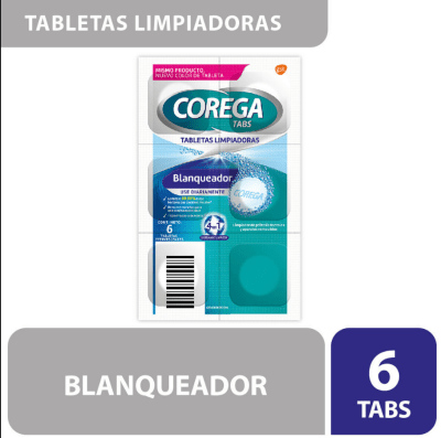 COREGA TABLETAS EFERVESCENTES LIMPIADORAS X 6 UNID.