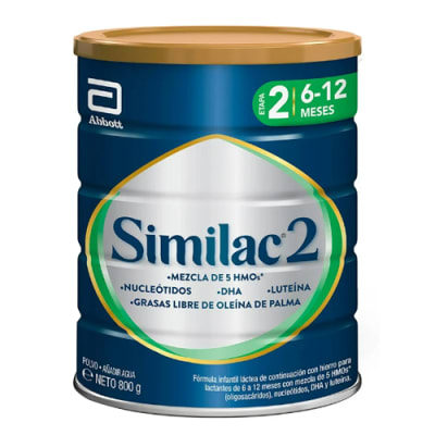 SIMILAC 2 MEZCLA DE 5 HMO (6-12 MESES ) LATA X 800G.
