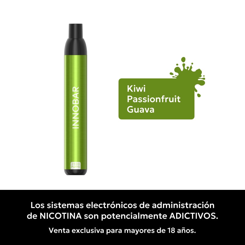 Innobar Kiwi Passionfruit Guava 2500 puffs - Kiwi, Maracuyá y Guayaba