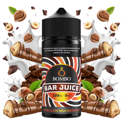 Bombo Bar Juice Chocolate Milk Hazelnut 120ml - Chocolate, Leche y Avellanas1