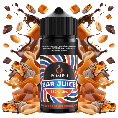 Bombo Bar Juice Peanut Caramel Chocolate 120ml - Maní, Caramelo y Chocolate1