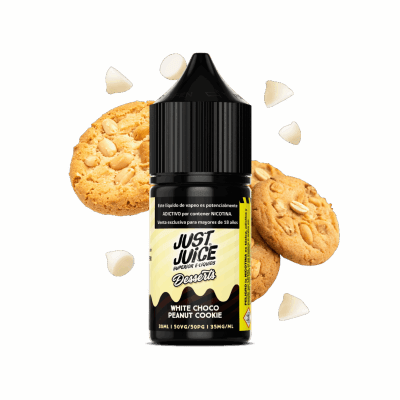 Just Juice White Choco Peanut Cookie Salt 30ML - Chocolate Blanco y Maní2