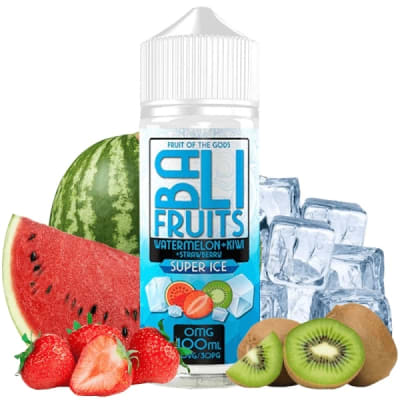 Bali Fruits Watermelon Kiwi Strawberry Super Ice 100ml - Frutilla, Kiwi y Sandía1