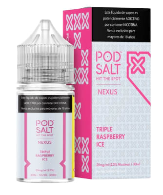 Pod Salt Nexus Triple Raspberry Ice Salt 30ML - Frambuesa Hielo1