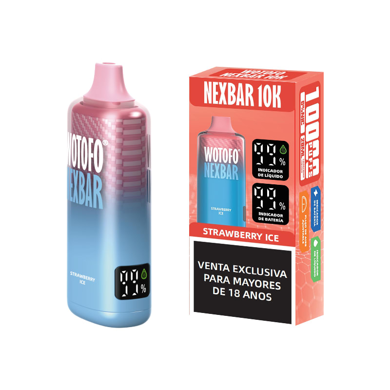 Wotofo Nexbar Strawberry Ice 10000 Puffs - Frutilla Hielo2