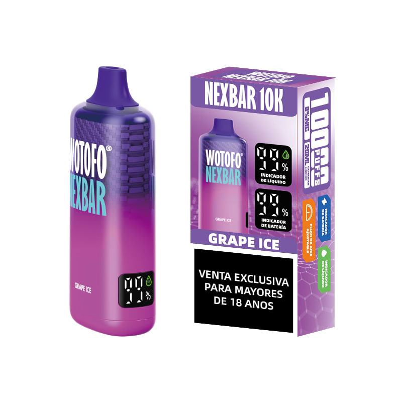 Wotofo Nexbar Grape Ice 10000 Puffs - Uva Hielo2