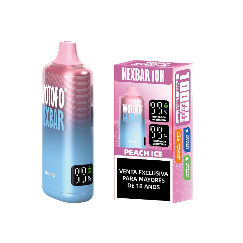 Wotofo Nexbar Peach ice 10000 Puffs - Durazno Hielo2