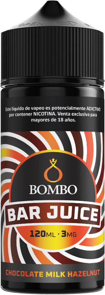 Bombo Bar Juice Chocolate Milk Hazelnut 120ml - Chocolate, Leche y Avellanas2