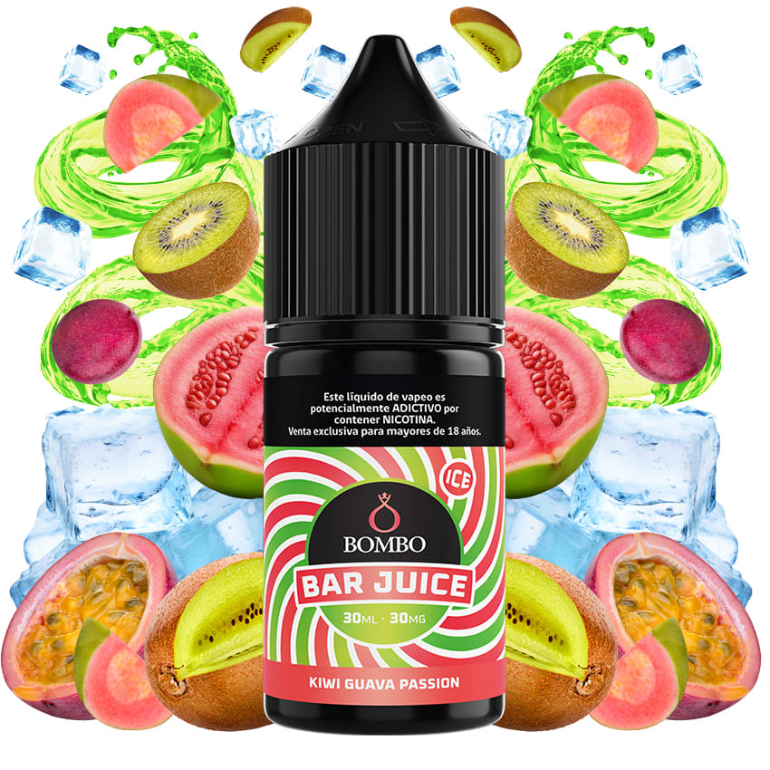Bombo Bar Juice Kiwi Guava Passion Ice Salt 30ml - Kiwi Guayaba Maracuyá 0